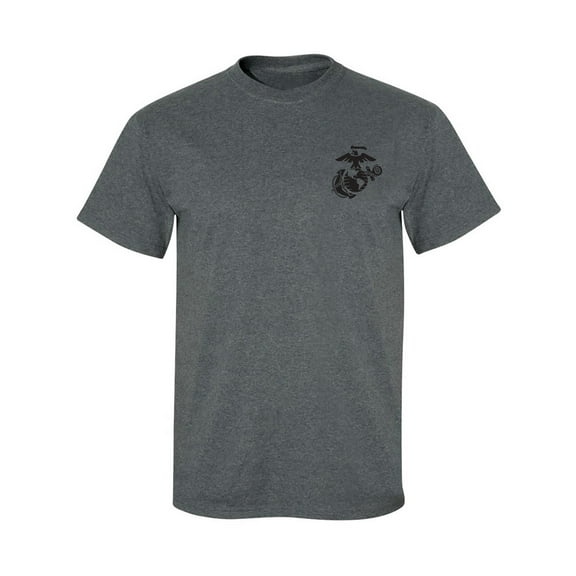 Marines Emblem left chest Adult Short Sleeve T-shirt