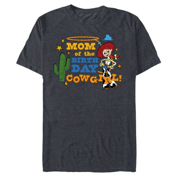 Disney and Pixar’s Toy Story Mom of the Birthday Cowgirl - Short Sleeve Blended T-Shirt for Adults - Customized-Denim Snow Heather