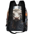 thumbnail image 3 of Lsque Surrealist Cow Pattern Backpack – School Travel Canvas Daypack with Ergonomic Padded Straps, Multiple Compartments & Leather Handle, 3 of 5