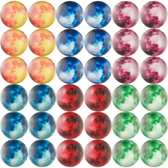 60Pcs 6 Styles Lunar Moon Series Glass Cabochons with Luminous Lighting Effect 10mm Diameter Half Round Flat Back Glass Dome Cabochons for Photo Cameo Pendant Craft Jewelry Making