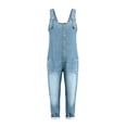 thumbnail image 4 of JFGHDG Womens Denim Bib Overalls Barrel Wide Leg Baggy Adjustable Strap Denim Pants Jumpsuits with Pockets Light Blue L, 4 of 4