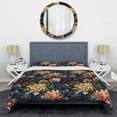 thumbnail image 3 of Designart "Enchanted Forest Plant Array IV" Grey Floral Bedding Covert Set - Cottage Bed Set With 2 Shams, 3 of 5