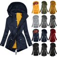 thumbnail image 4 of CAICJ98 Womens Jackets Fall Hooded Womens Open Front Work Office Blazer Long Sleeve Casual Cardigan Blazer Jacket Army Green,L, 4 of 5