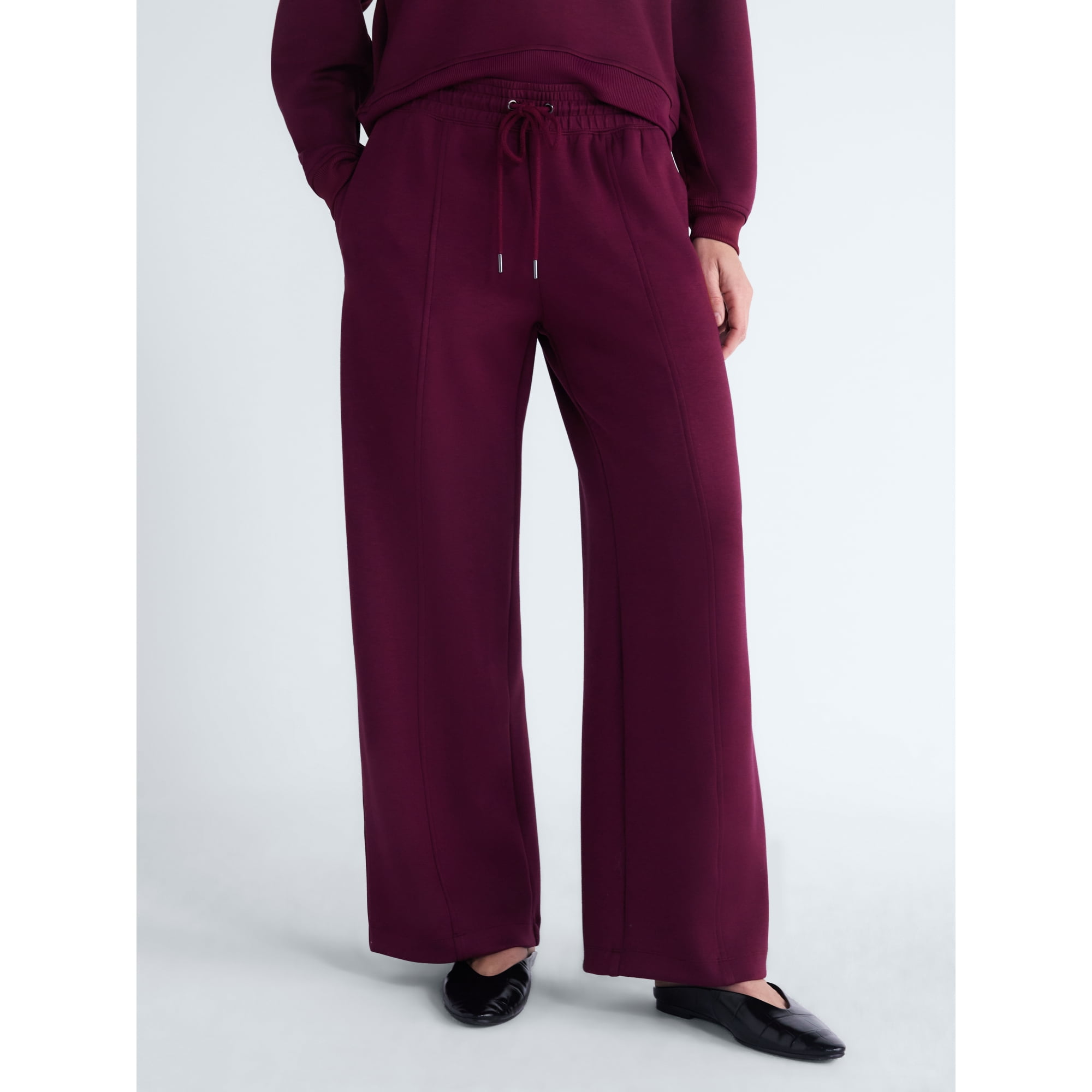 Scoop Women’s and Women’s Plus New Scubaknit Seamed Sweatpants, Regular and Short Lengths, Sizes XS-4X