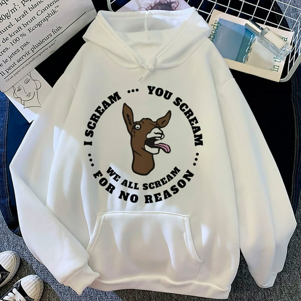 Sudadera con capucha Screaming Goat, divertida sudadera con capucha con estampado gráfico manga, ropa de calle de moda para mujer, sudadera con capucha con diseño gráfico Y2K