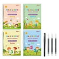 thumbnail image 1 of CHOK Reusable Grooved Handwriting Workbooks Reusable Copybook  Writing Practice Copy Books for Preschools Grooves Template Design and Handwriting Aid Practice for Age 3-8 (4 Books with Pe, 1 of 7