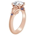 thumbnail image 2 of AFFY 2.05 Carat Round Shape Moissanite & Simulated Blue Sapphire Two-Tone Engagement Ring 14K Solid Rose Gold Ring Size-8.5, 2 of 2