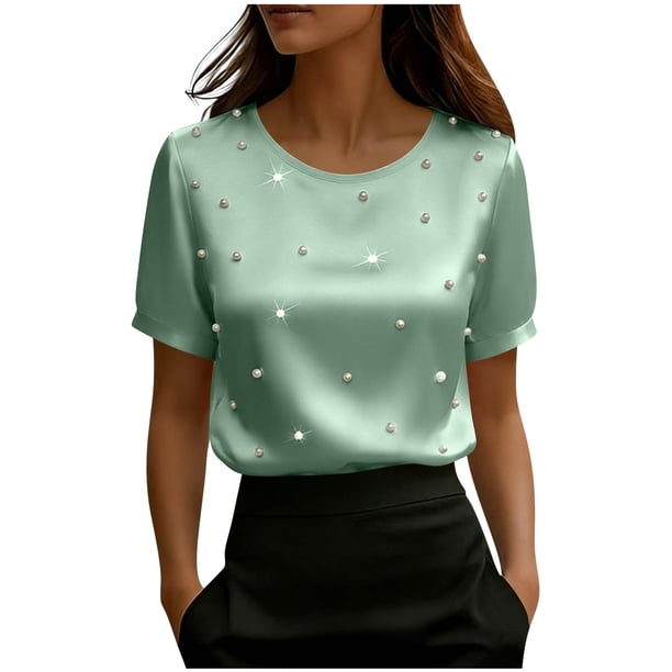 Eres Más Que una Camisa de Puntuación de Prueba Casual de Color Sólido Cuello Redondo de Manga Corta para la Moda de Verano