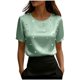 thumbnail image 3 of TaTaai Women's Summer Solid Round Neck Short Sleeve Top, Pearl Embellished Casual Professional Style, Lightweight Soft for Office Daily Wear Gift, 3 of 5