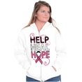 thumbnail image 4 of Help Heal Hope Breast Cancer Aware Zip Hoodie Sweatshirt Women Brisco Brands S, 4 of 6