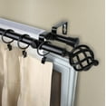 thumbnail image 2 of 13/16" Adjustable 28-48 inch Double Curtain Rod with Jinx Finials - Black, 2 of 4