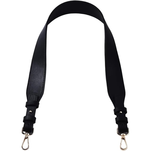 1.5 Inch Wide PU Leather Purse Strap 30.7 Inch Black PU Leather Long Crossbody Strap Handbags Handles Replacement with Alloy Clasps for Women Shoulder Bag DIY Making Supplies