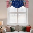 thumbnail image 3 of Tie Up Valances for Windows, 4th of July Adjustable Valance Curtains Window Treatment for Living Room/Bedroom, Red Blue Striped Stars Independence Day Rod Pocket Kitchen Curtains & Drapes 42x18 Inch, 3 of 9