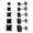 black, variant on 18K White Gold Plated Stud Earrings 4 Prong Princess Cut 3-7MM Ruby Cubic Zirconia Earring Studs ( 5 Pairs )
