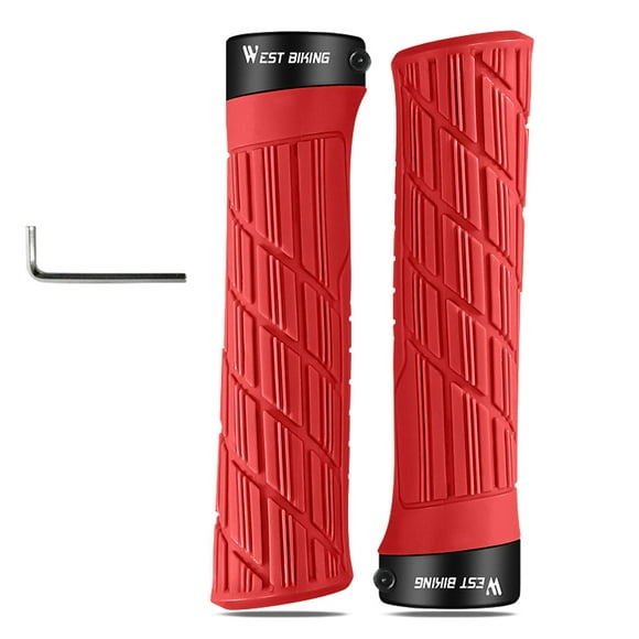 A Pair of Silicone Bicycle Grips Soft MTB Road Bike Handlebar Shockproof -Slip Ergonomic Cycling Handlebar Grips