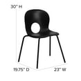 thumbnail image 4 of Flash Furniture Hercules Series Adult Designer Plastic Stacking Waiting Room Chair, Black, 4 of 12