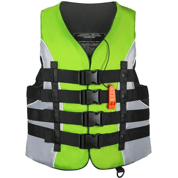 Leader Accessories Adult Universal Personal Flotation Device USCG Approved Life Jacket Vest (Green, 3XL)
