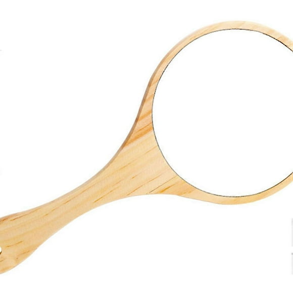 Retro Style Makeup Mirror Wood Vanity Mirror Portable Mirror for Girls Ladies Home Decor Oval Shape 1Pack