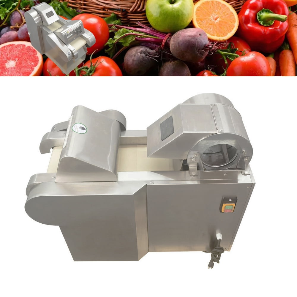 Intsupermai Fully Automatic Fruit Vegetable Cutting Machine Commercial Food Slicing Shredding Chopping Machine, Size: 37.8, Silver