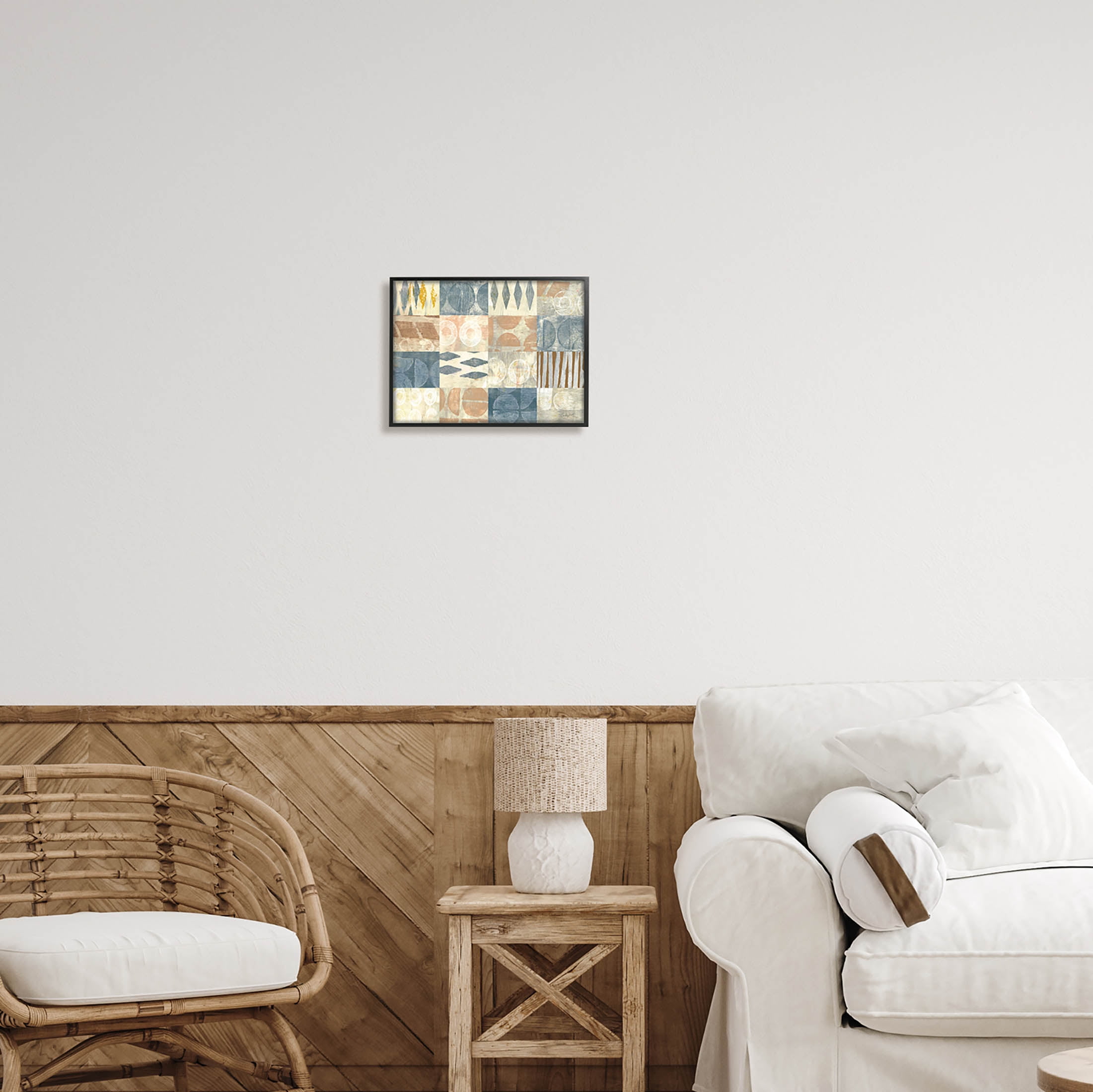 Stupell Industries Abstract Checkered Geometric Shapes Pattern Graphic Art Black Framed Art Print Wall Art, Design by Courtney Prahl