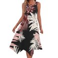 thumbnail image 1 of Ovzne Robes pour Femmes Robe de Plage Robes pour Femmes Sans Manches Col Rond à Cordon Décontractée à Volants Robe Trapèze Courte Grande Taille Robe Maxi Liquidation, 1 of 7