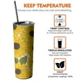 thumbnail image 7 of Sunflower Tumbler 20 Oz Travel Coffee Mug Sunflower Print Skinny Tumblers with Lid and Straw Stainless Steel Insulated Coffee Cups Gift for Sunflower Lover, 7 of 7