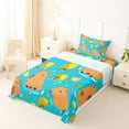 thumbnail image 5 of Erosebridal Cartoon Animal Capybara Twin Sheet Sets,Yellow Lemon Fruit Bedding For Kids Boys 3-Piece, 5 of 6