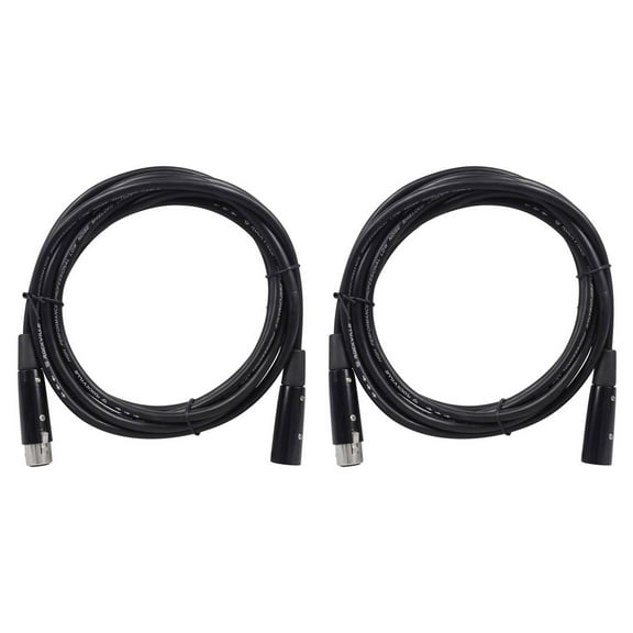 2 Rockville RDX5M10 10' 5-Pin Male-Female DMX Lighting Cables 100% Copper