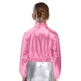 thumbnail image 3 of YUUMIN Veste Métallique Décontractée à Sequins pour Filles et Garçons, Veste à Col Rabattu avec Fermeture Éclair, Vêtements de Sport Rose 8, 3 of 6