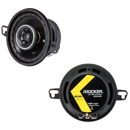 Kicker 43DSC3504 DS Series 3.5-Inch 30W 4 Ohm Coaxial Car Audio Speakers DSC35 - Factory Certified
