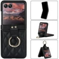 thumbnail image 6 of for Motorola Razr Plus 2023/ Razr+ 2023 Case with Ring Holder, Soft Rhomboid PU Leather [Hinge Protection] Durable Anti-Scratch Shockproof Slim Cover Case for Moto Razr 40 Ultra ZXF-Black, 6 of 14