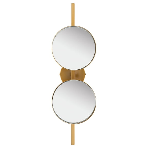 SAFAVIEH Ileva 7.2 in. x 25 in. Dia. Round Solid Mirror, Gold