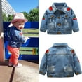 thumbnail image 5 of Toddler Kids Baby Boys Girls Denim Jacket Casual Long Sleeve Button Down Shirts Coats Fall Winter Clothes Jeans Overcoats Outerwear, 5 of 7