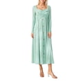 thumbnail image 1 of Lucakuins, vestido Midi de verano para mujer, informal, de Color sólido, botones cruzados, manga 3/4, cuello en V, vestido acampanado, vestido a la moda Lucakuins moda, 1 of 9