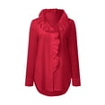 thumbnail image 4 of Cathalem Tunique à Manches Longues pour Femmes Chemise Henley à Manches Longues Automne Décontractée Col Rond Tunique, Rouge L, 4 of 4
