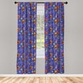 thumbnail image 2 of Ambesonne Animal 4-Panel Curtains, Funny Cartoon Zoo Star Lion, 56"x84", Blue Violet and Multicolor, 2 of 4