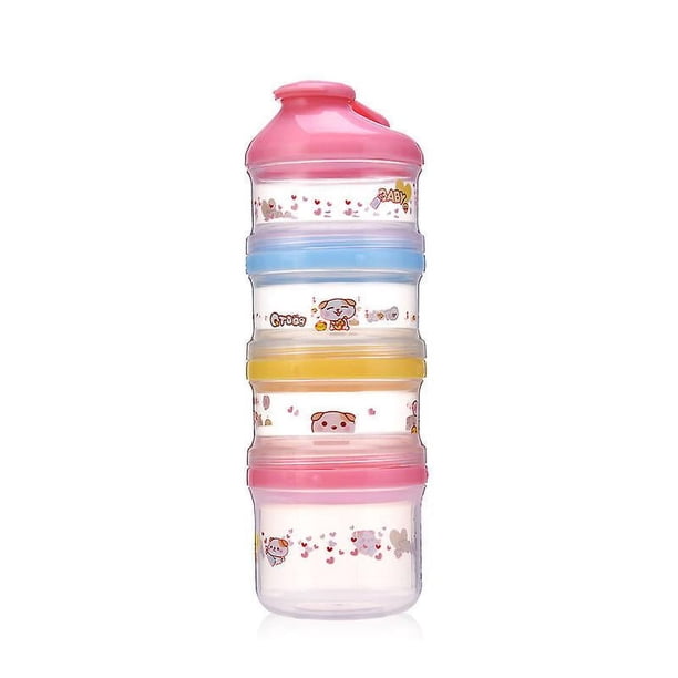 Dispensador apilable de leche en polvo para bebés, contenedor de almacenamiento de leche de fórmula de 4 capas Contenedores portátiles de almacenamiento de alimentos para cereales, bocadillos de