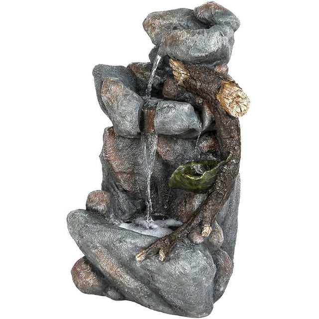 Jeco 26" Hand Painted Rock Fountain With LED Light