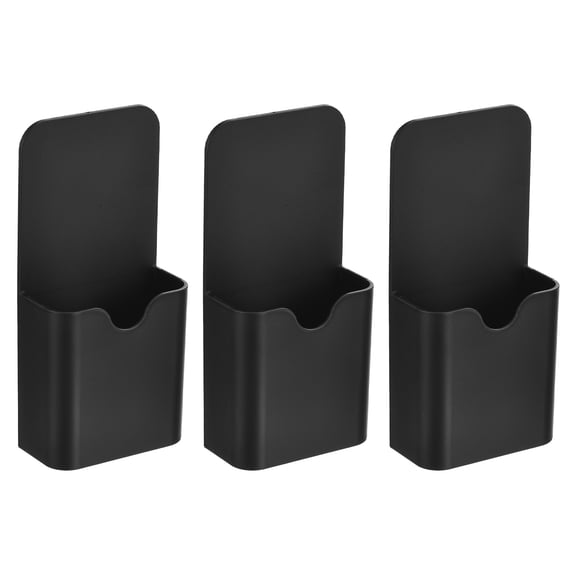 Uxcell 3pcs Magnetic Pen Marker Holders, 50x27mm Dry Erase Marker Pencil Holder Cup Organizer for Classroom Home Office Refrigerator Whiteboard Locker, Black, 4x2x1"