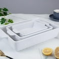 thumbnail image 4 of 3 Pack Baking Dish, Ceramic Bakeware Set, Porcelain Baking Pan Deep with Handles, Rectangular Casserole Dish for Oven, Lasagna Baking Pans for Baking, Cooking, Wedding Gift, 4 of 7