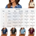thumbnail image 3 of Miluxas Women's Summer Short Sleeve Tops Button-Up Collared Shirts with Linen and Denim Contrast Collar Trendy Business Casual Tunic Blouse Blue, 3 of 8