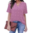 thumbnail image 1 of Blusa con Cuello en V Minnieouse camisa estética holgada Violeta S, 1 of 5