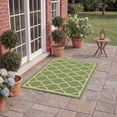 thumbnail image 5 of Safavieh Courtyard Alina Geometric Quatrefoil Indoor/Outdoor Area Rug, Green/Beige, 4' x 4' Square, 5 of 16