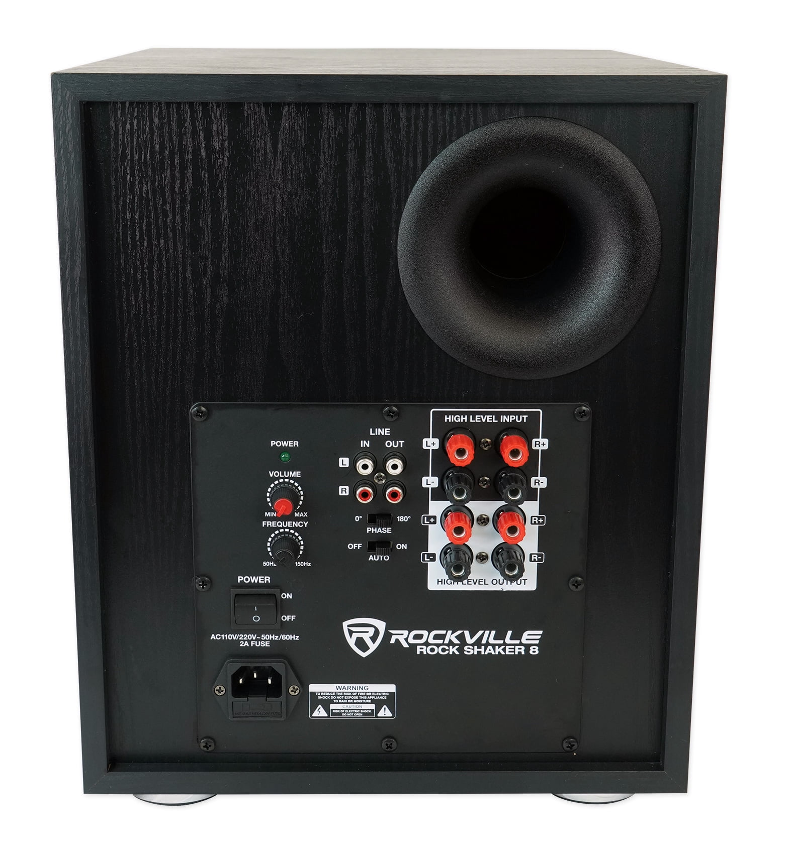Rockville Bluetooth Home Receiver+(4) 6.5" Bookshelf Speakers+8" Subwoofer Sub + Rockville R14GSBR100 Red/Blk 14 Gauge 100' Ft. Mini Spool Car Audio Speaker Wire