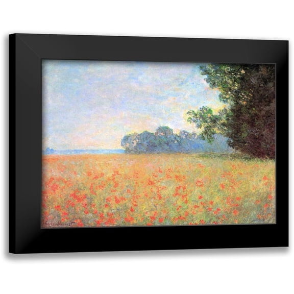Monet, Claude 14x11 Black Modern Framed Museum Art Print Titled - Field Of Oats With Poppies 1890