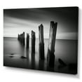 thumbnail image 2 of Designart "Pier Horizon In Monochromatic Black And White II" Coastal Pier Canvas Prints, 2 of 7