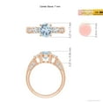 thumbnail image 3 of ANGARA Natural Three Stone Round 1.12 ct Aquamarine and Diamond Ring in 14K Rose Gold for Women (Size-7mm) | March Birthstone, Birthday, Anniversary, Jewelry Gift for Women | Natural Aquamarine Ring, 3 of 7