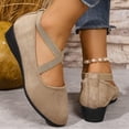 thumbnail image 6 of Willtoo Womens Crisscross Elastic Strap Wedge Flats Comfort Slip‑On Mary Jane Shoes Soft Lightweight Non‑Slip Round Toe Casual Walking Shoes, 6 of 6
