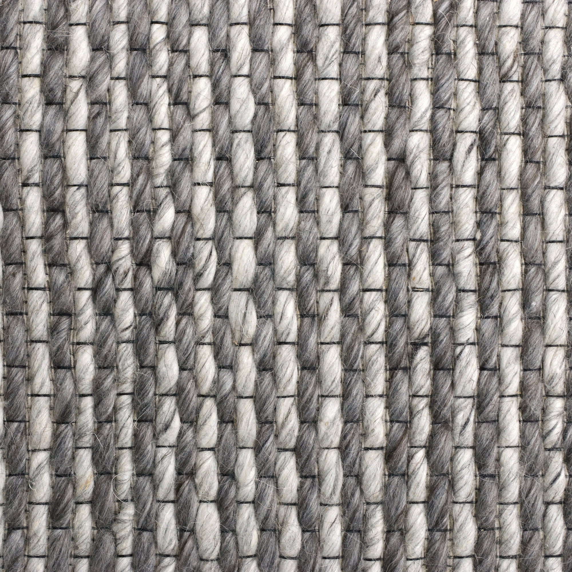 Ox Bay Asane 7'9" x 9'9" Gray/Silver Striped Wool Indoor Area Rug