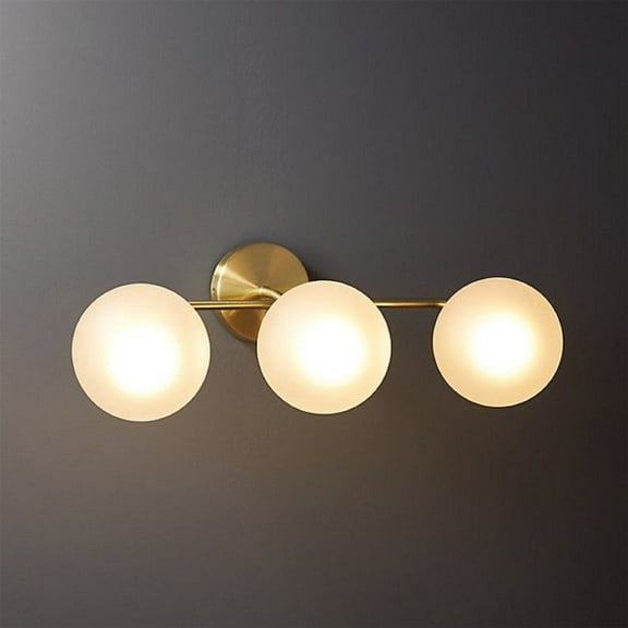 Industrial Globe Sconce Ceiling Lighting - Gold Vanity Light - Mid Century Semi Flush Ceiling Light - Glass Globe - Wall Light